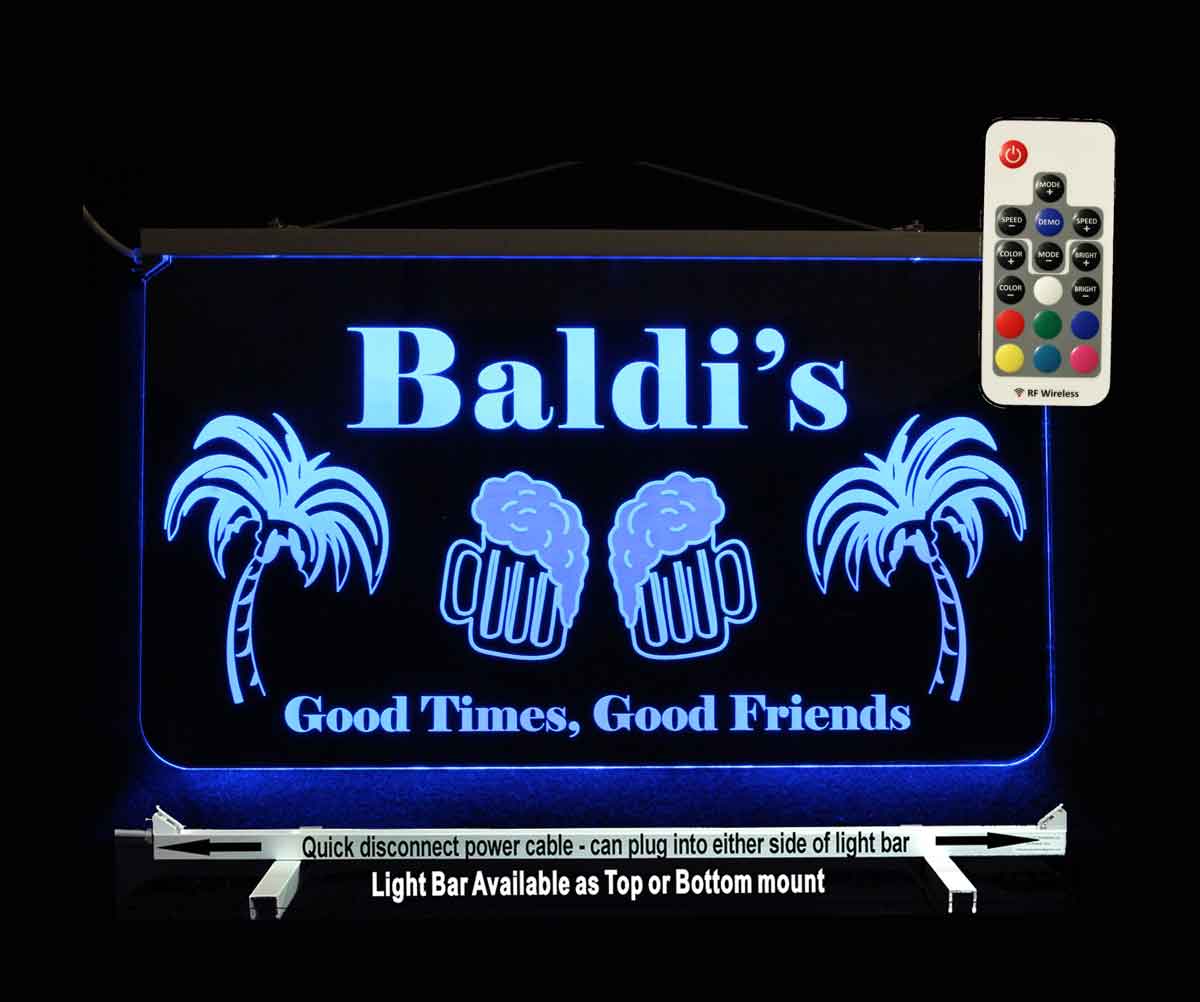 Custom Bar Sign, Man Cave Sign with palm trees and beer mugs LED Neon Sign