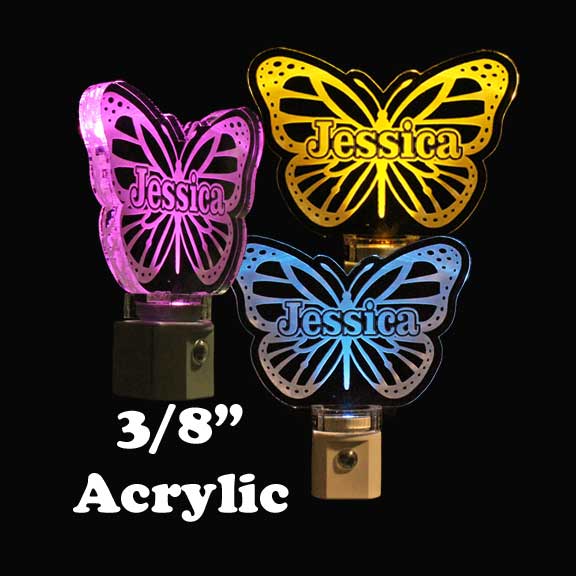 Personalized Butterfly Night Light for your child in 8 LED colors