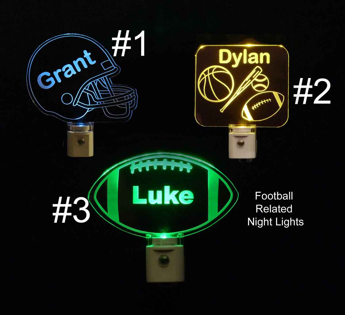 Personalized Football Related  Led Night Lights