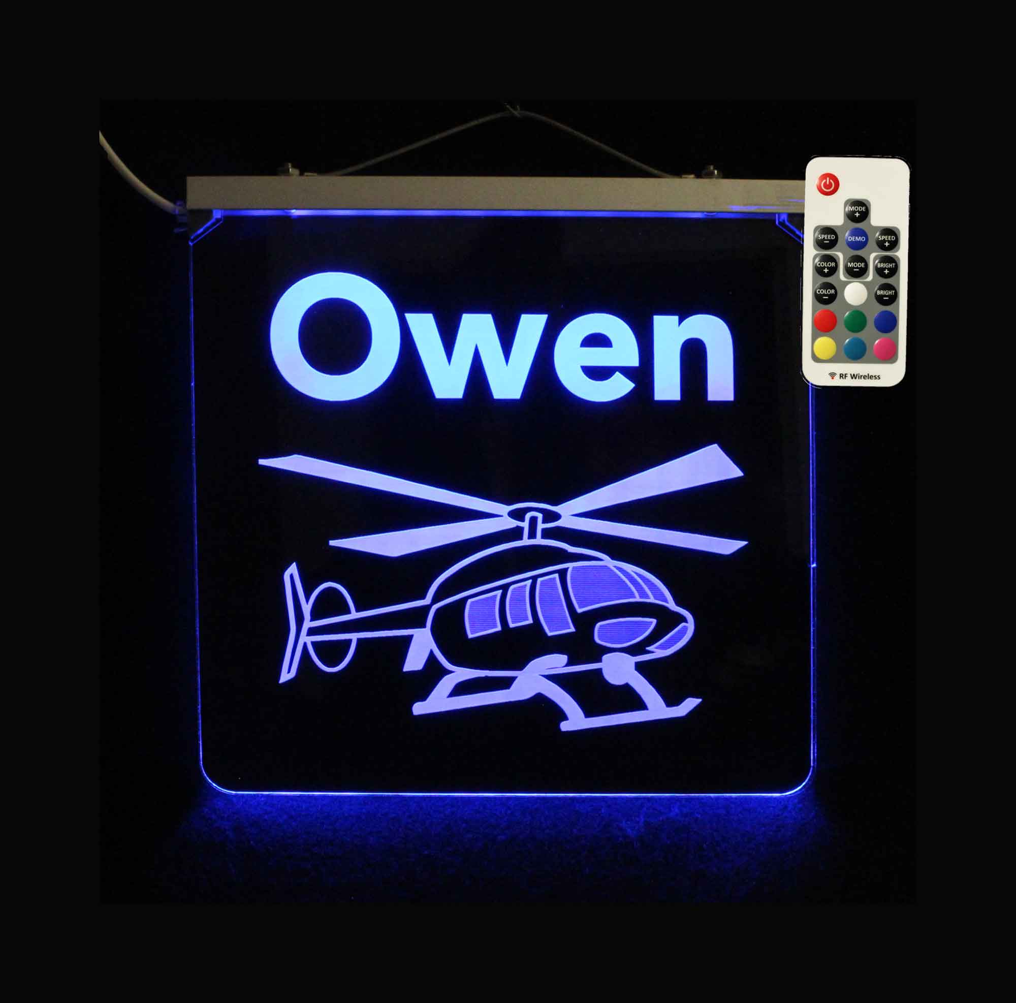 Personalized Helicopter Sign - Custom LED Sign