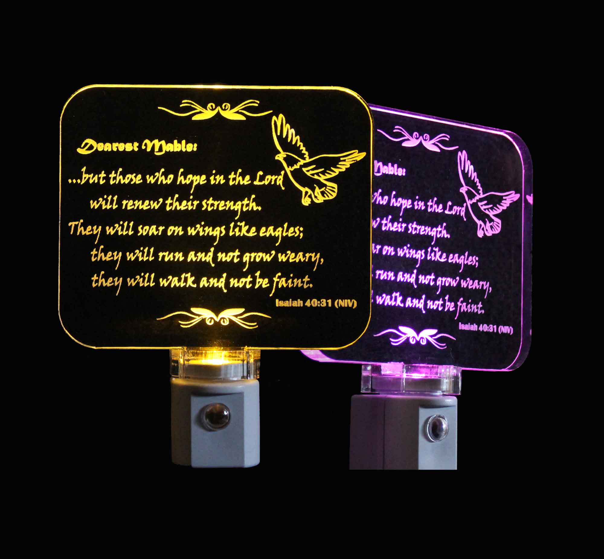 Personalized Isaiah 40:31 Night Light Scripture Christian Gift