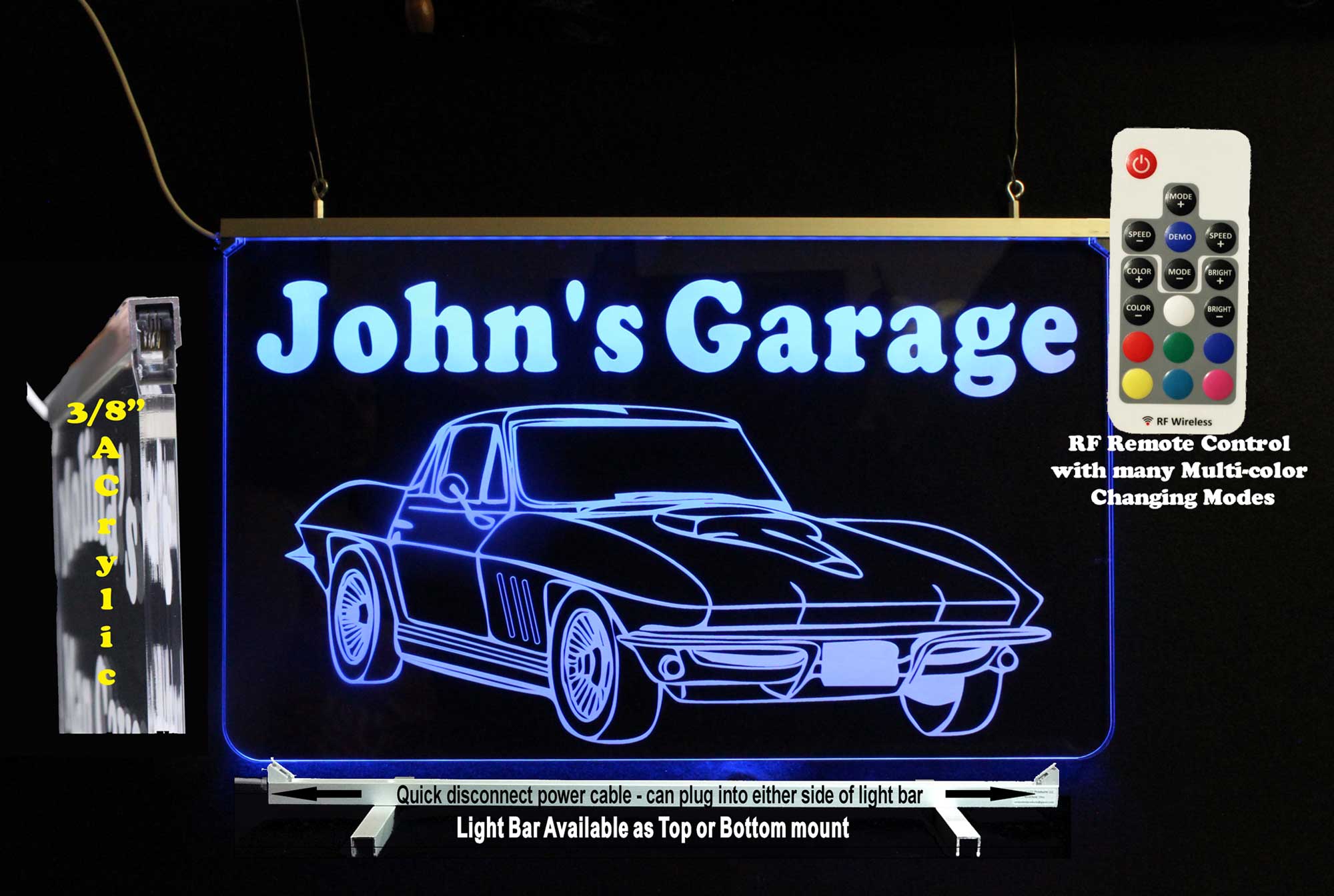 Chevy Corvette Personalized Garage Man Cave Sign - Car sign