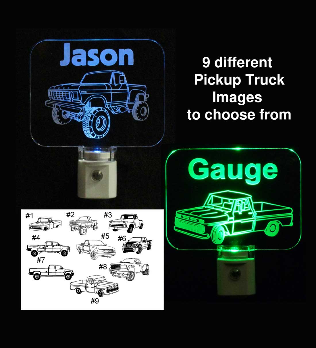 Monster Truck Night Light - Personalized Pickup Truck light