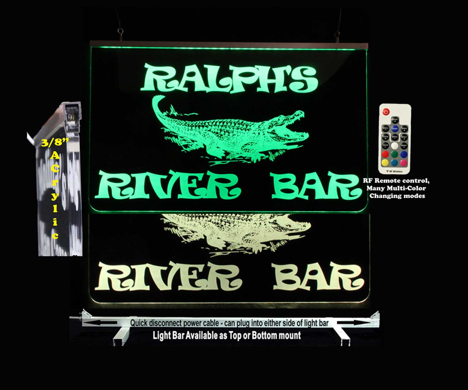 Custom LED Sign with Alligartor design, gift for him 