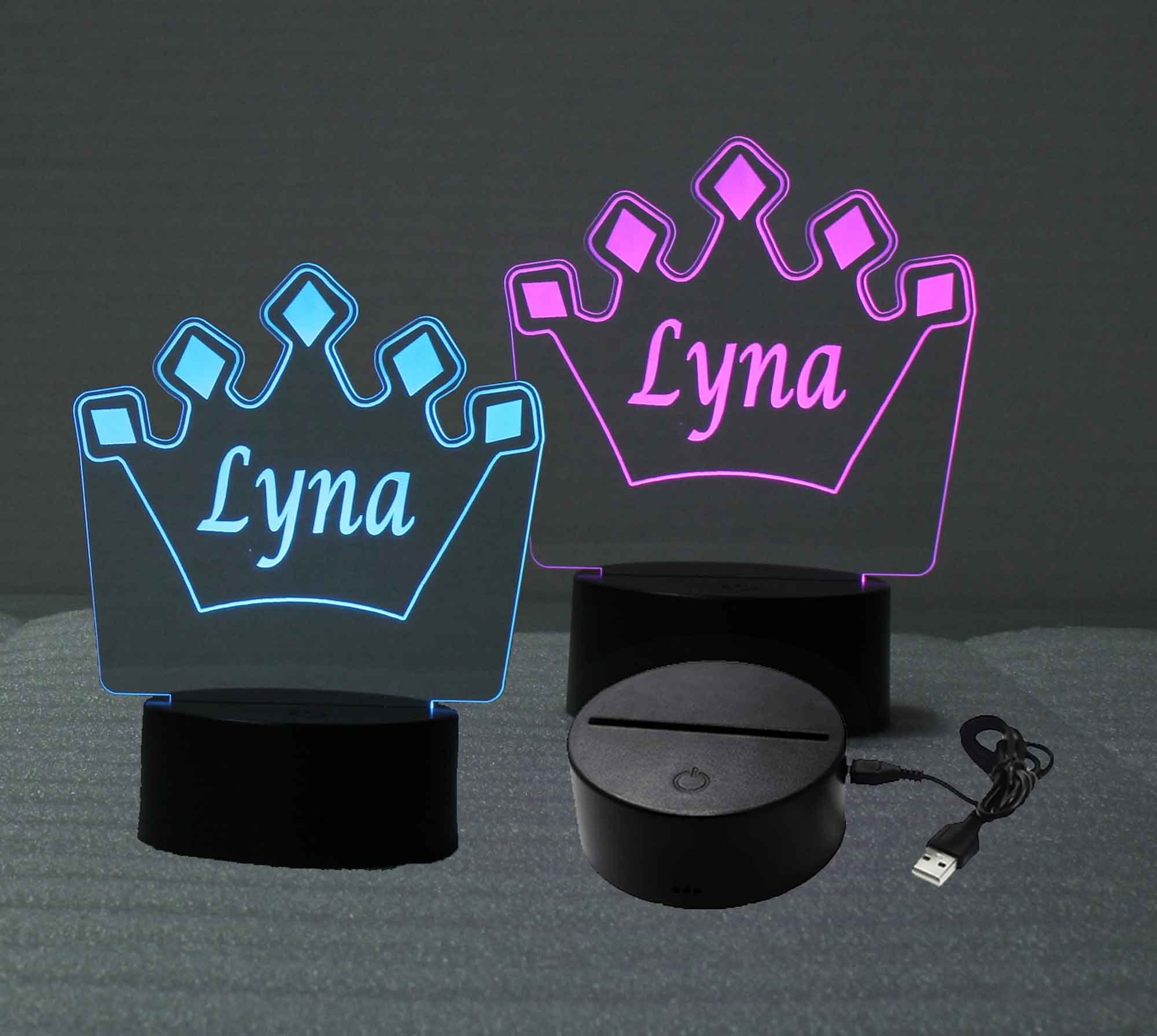  Baby Gift, Gift for Girls, Personalized Crown custom sign, night light