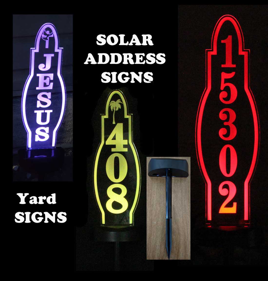 Solar Address sign, Yard sign