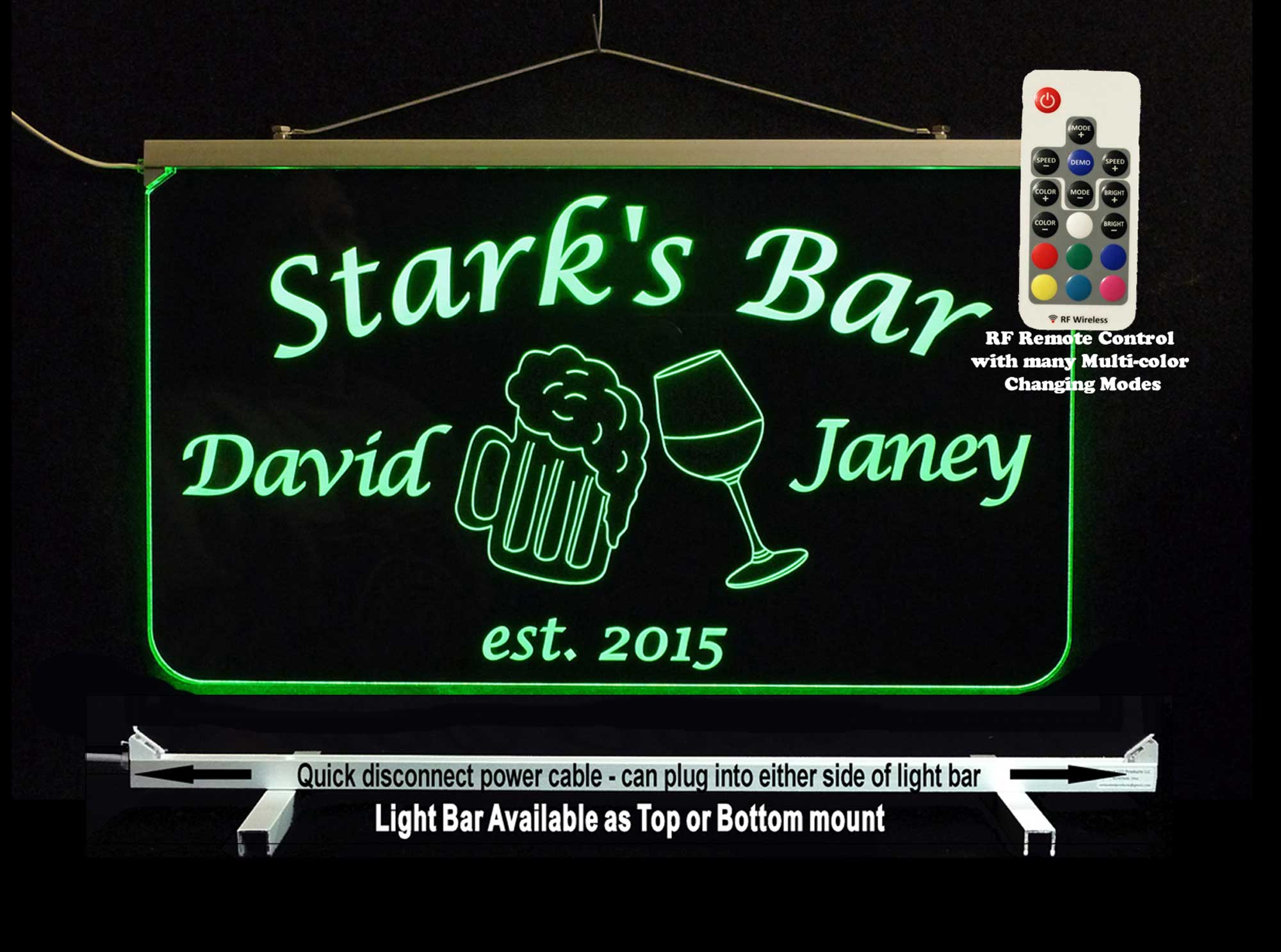 Personalized Beer Mugs, Wine Glass, Bar Sign