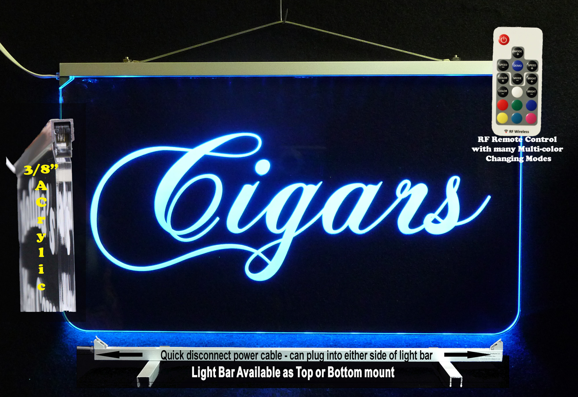 Lighted LED Cigars Sign *Personalize with name or Logo