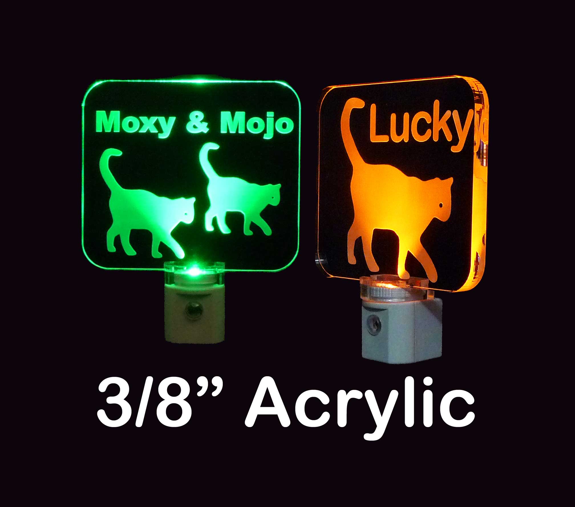 Personalized Kitty Cat silhouette LED Night Light
