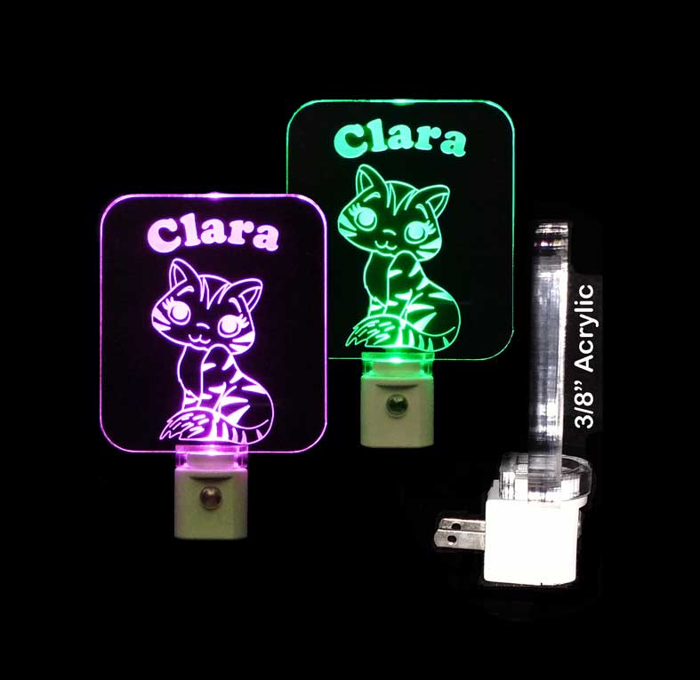 Personalized Kitty Cat LED Night Light Personalized Gift