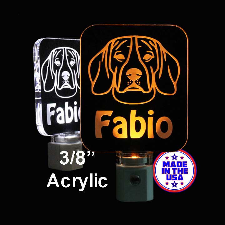 Kids Personalized Beagle LED Night Light, Dog Light