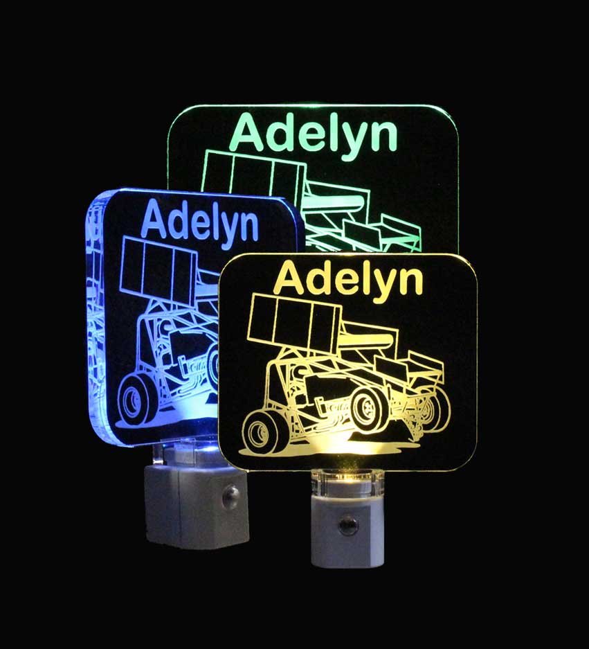 Sprint Car Personalized LED Night Light