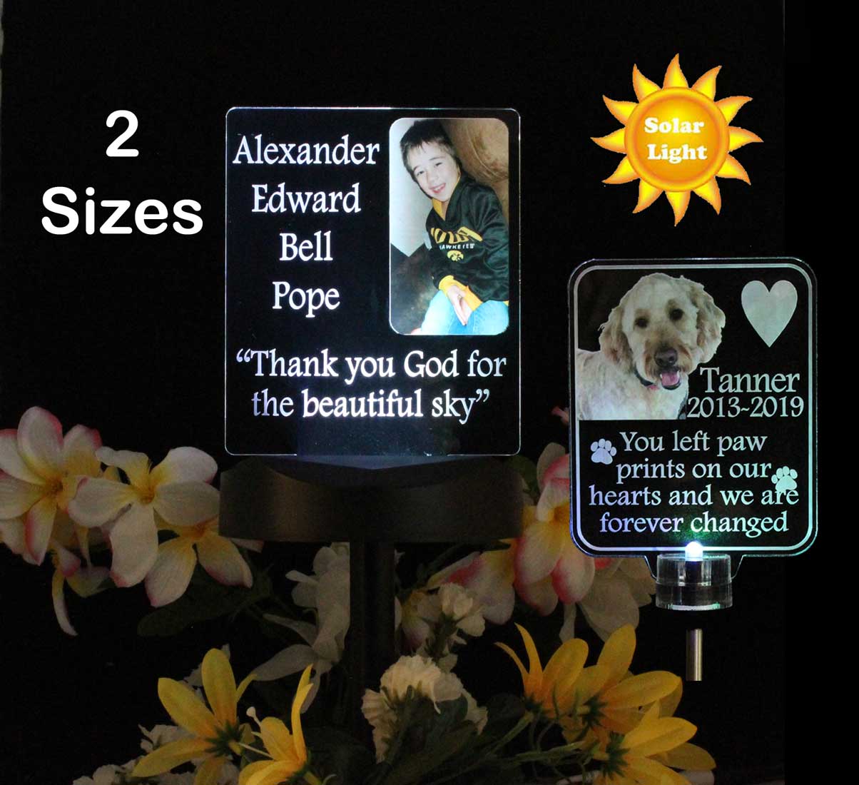 Personalized Sympathy Gift, Grave Marker Solar Light with Photo