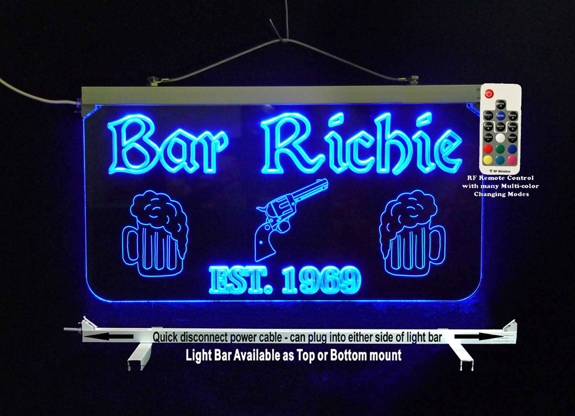 Personalized Man Cave Sign, Garage Sign, LED Neon Bar Sign