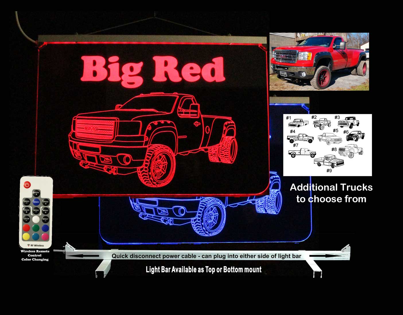Personalized Dually Pickup truck sign, Monster truck sign