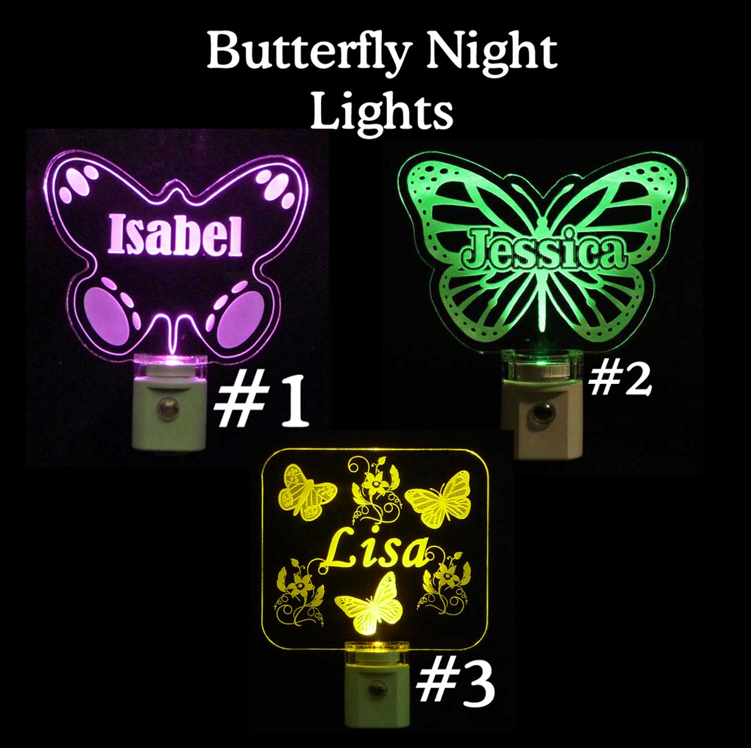 Personalized Butterfly Night Light, Gift for Girl, Gift for Mom