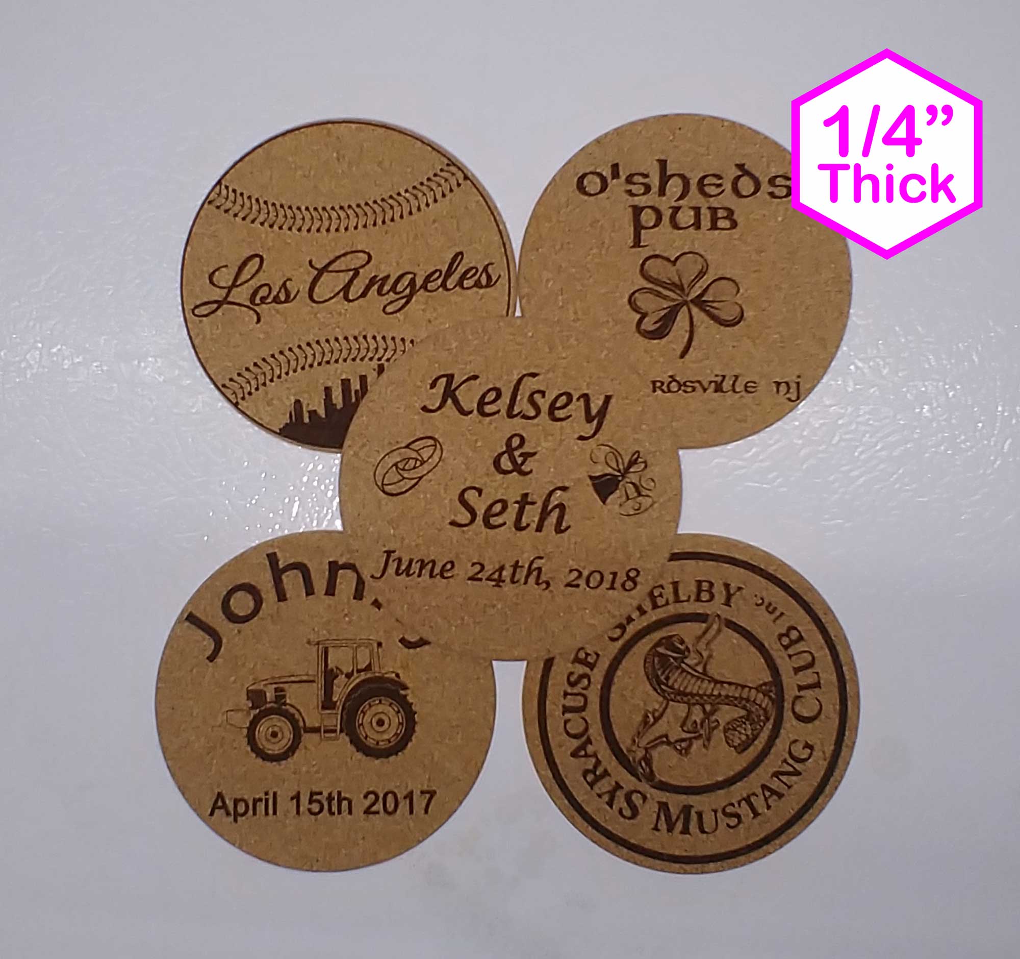 Personalized 4" x 4" Cork Coasters