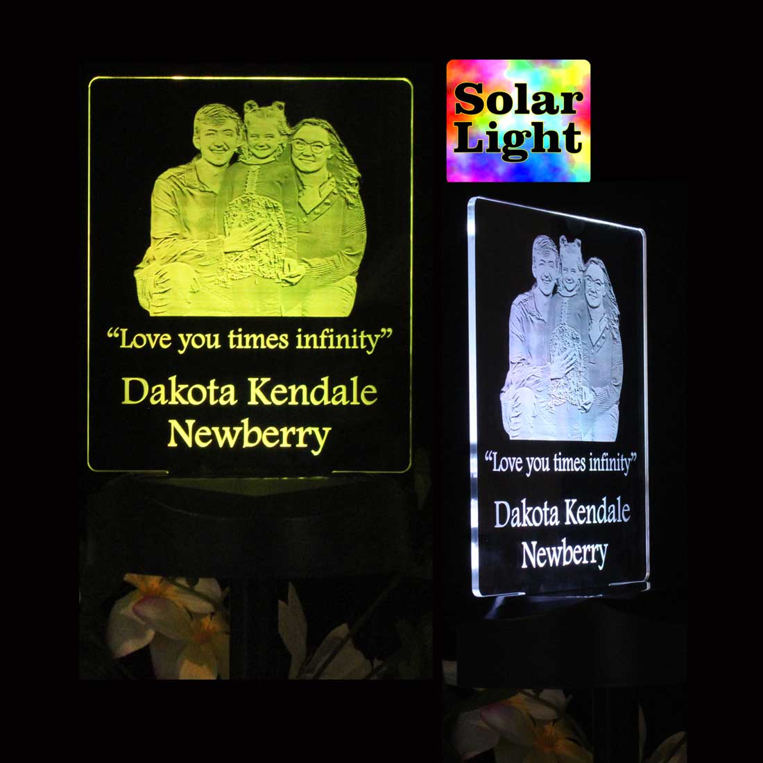 Beautiful Solar Grave marker with photo sympathy gift