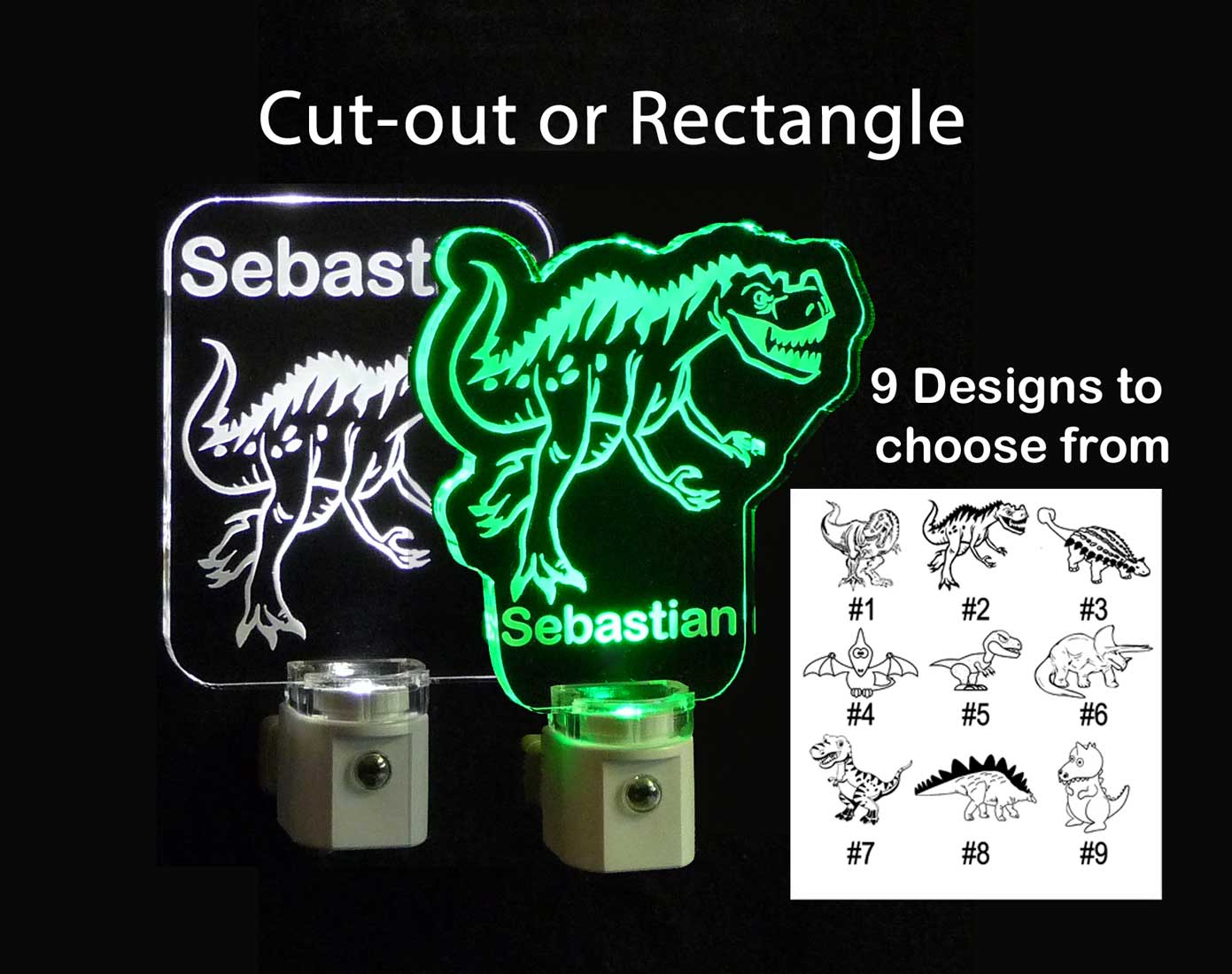 Kids Personalized Dinosaur LED Night Light Lamp