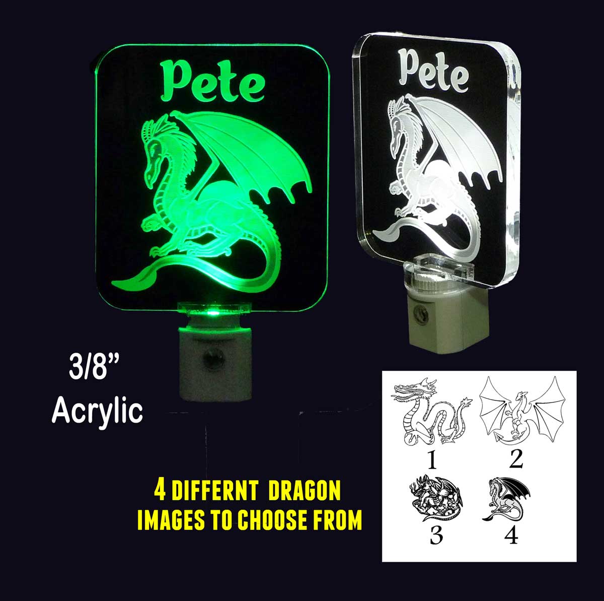 Personalized Dragon LED Night Light