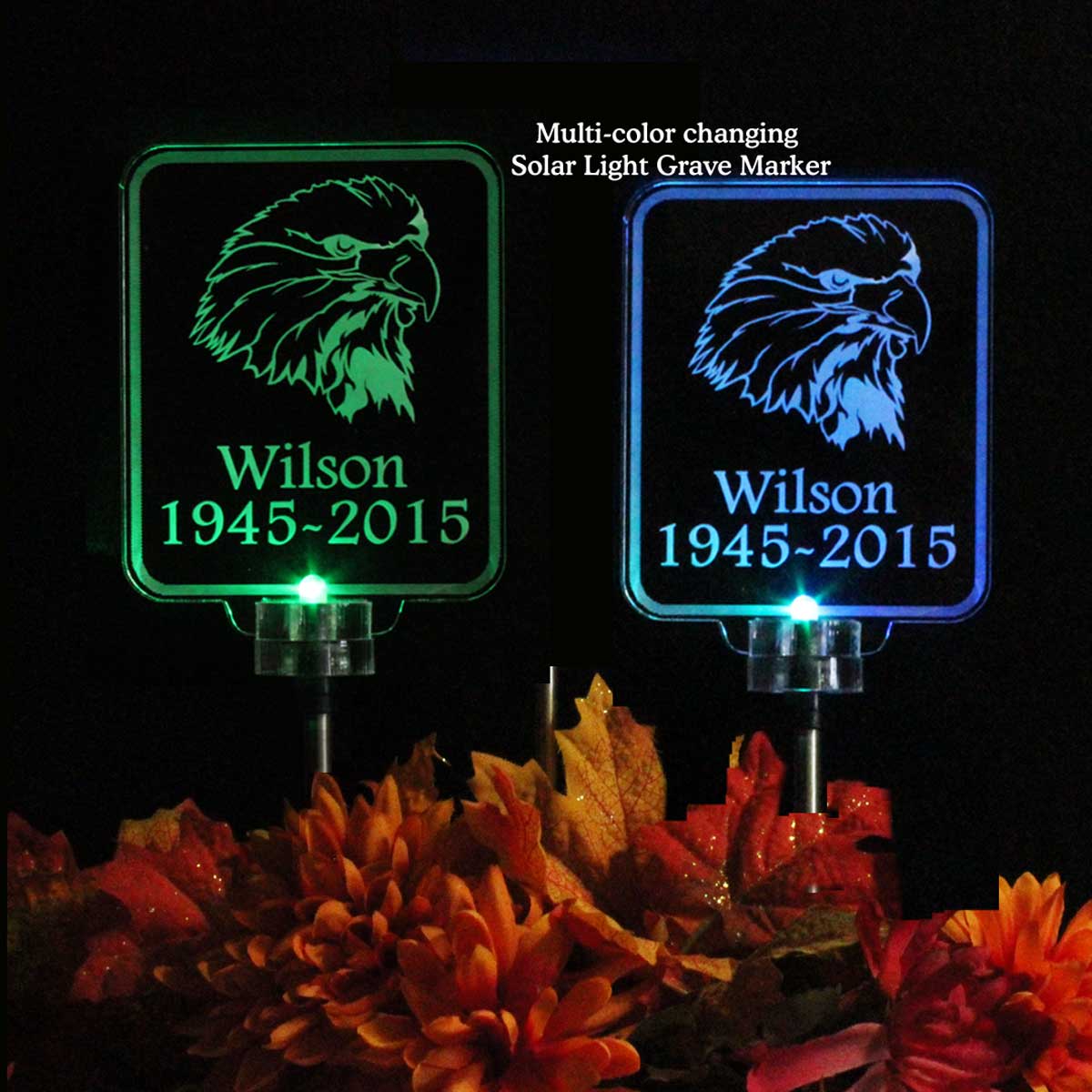 Eagle Personalized Solar light, Grave Marker, Sympathy Gift, Memorial Plaque