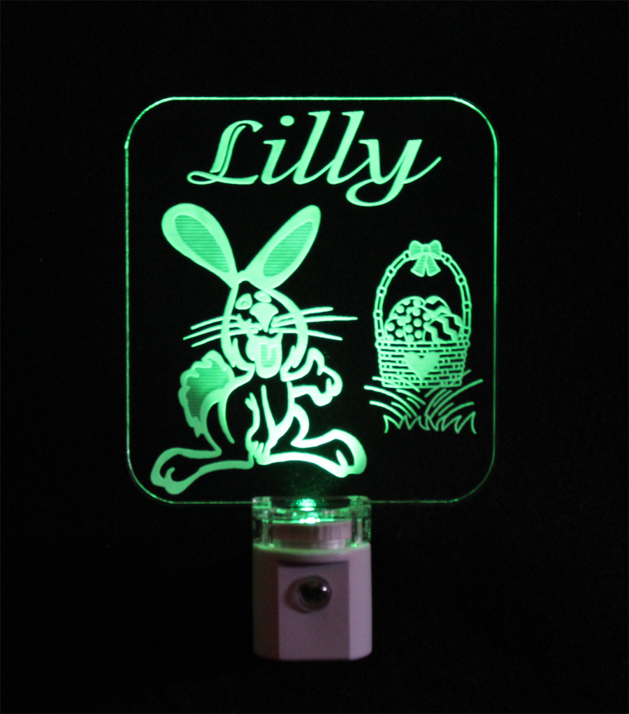 Personalized  Easter Bunny, Easter Basket LED Night Light