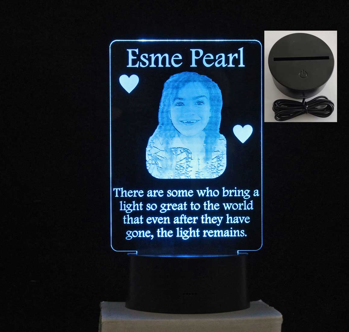 Personalized Sympathy Gift,  Photo Night Light, with photograph 