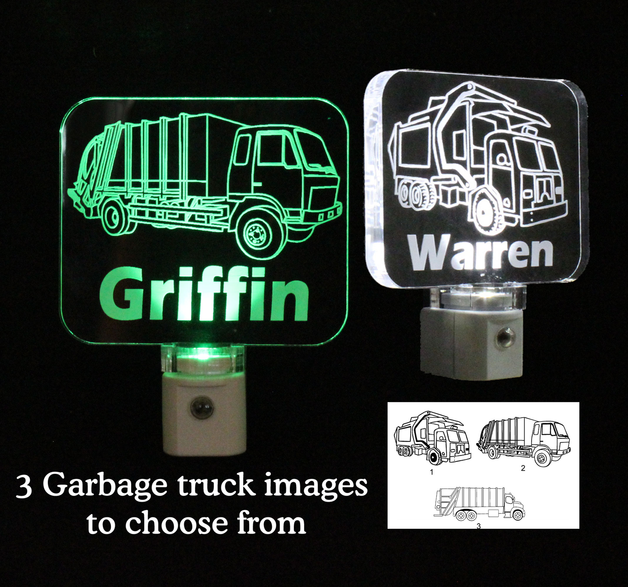 Kids Personalized Garbage Truck LED Night Light