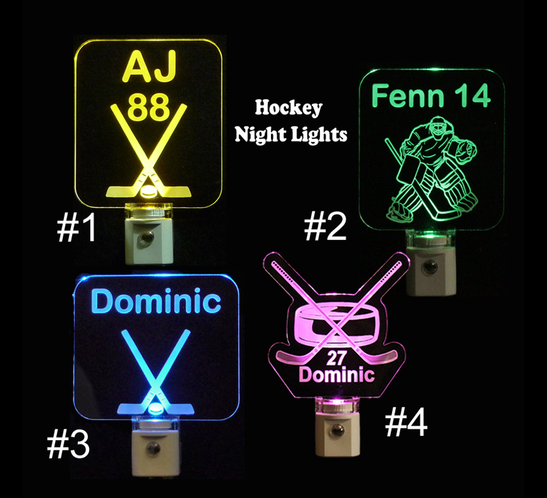 Personalized Hockey Sticks LED Night Light- Sports Lamp