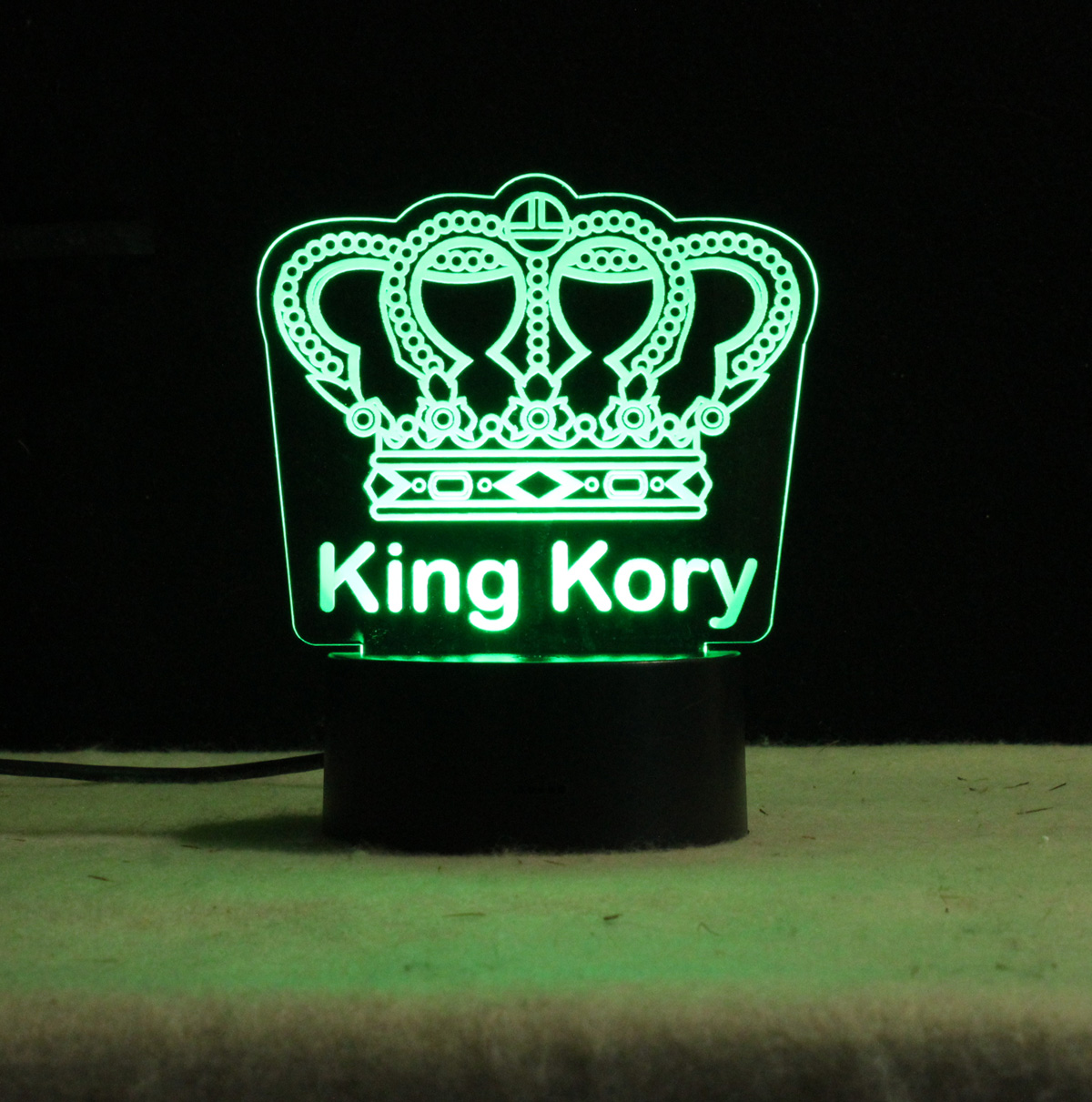 King Crown Personalized Night Light, USB/Battery/110 Table top