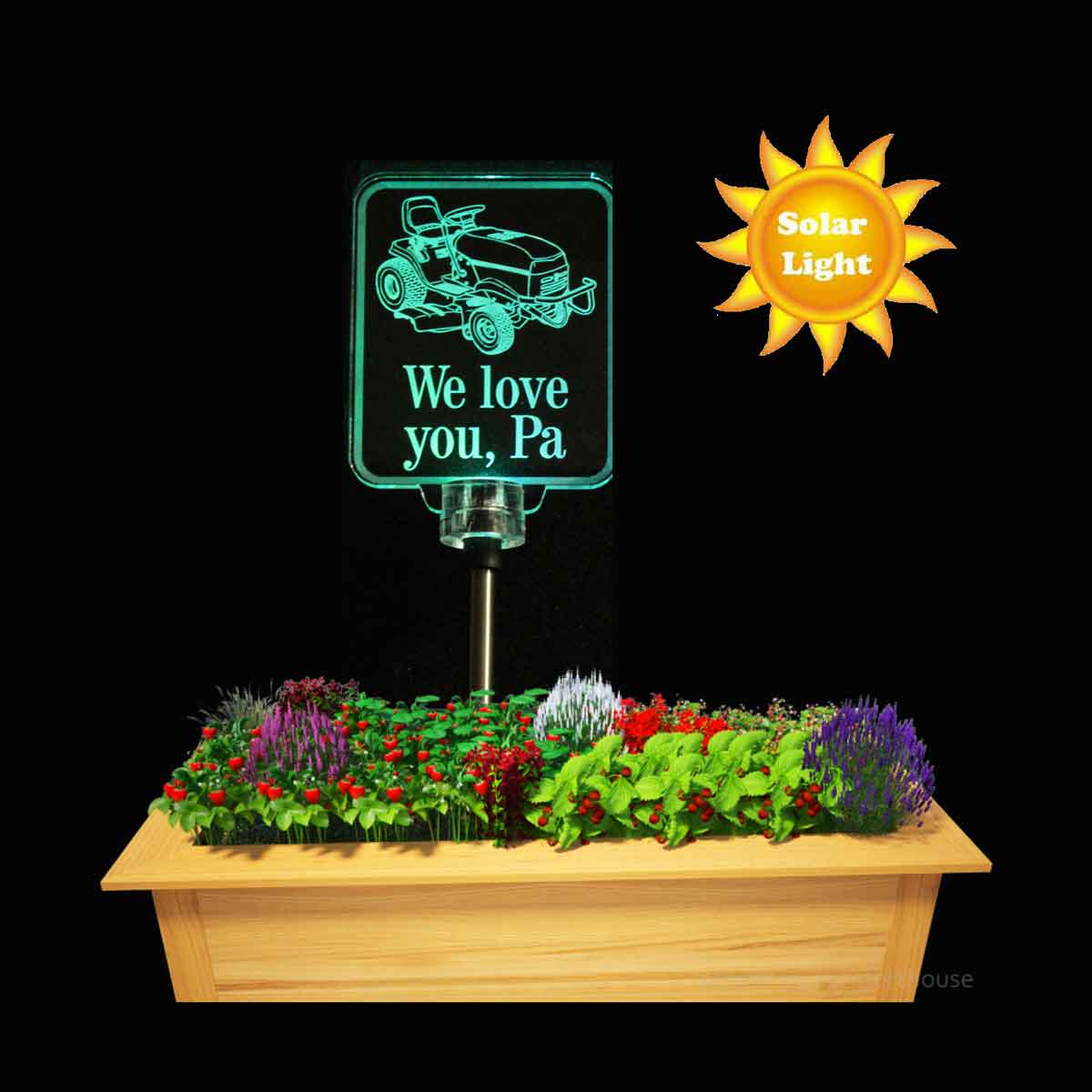 Personalized Lawnmower Solar Light