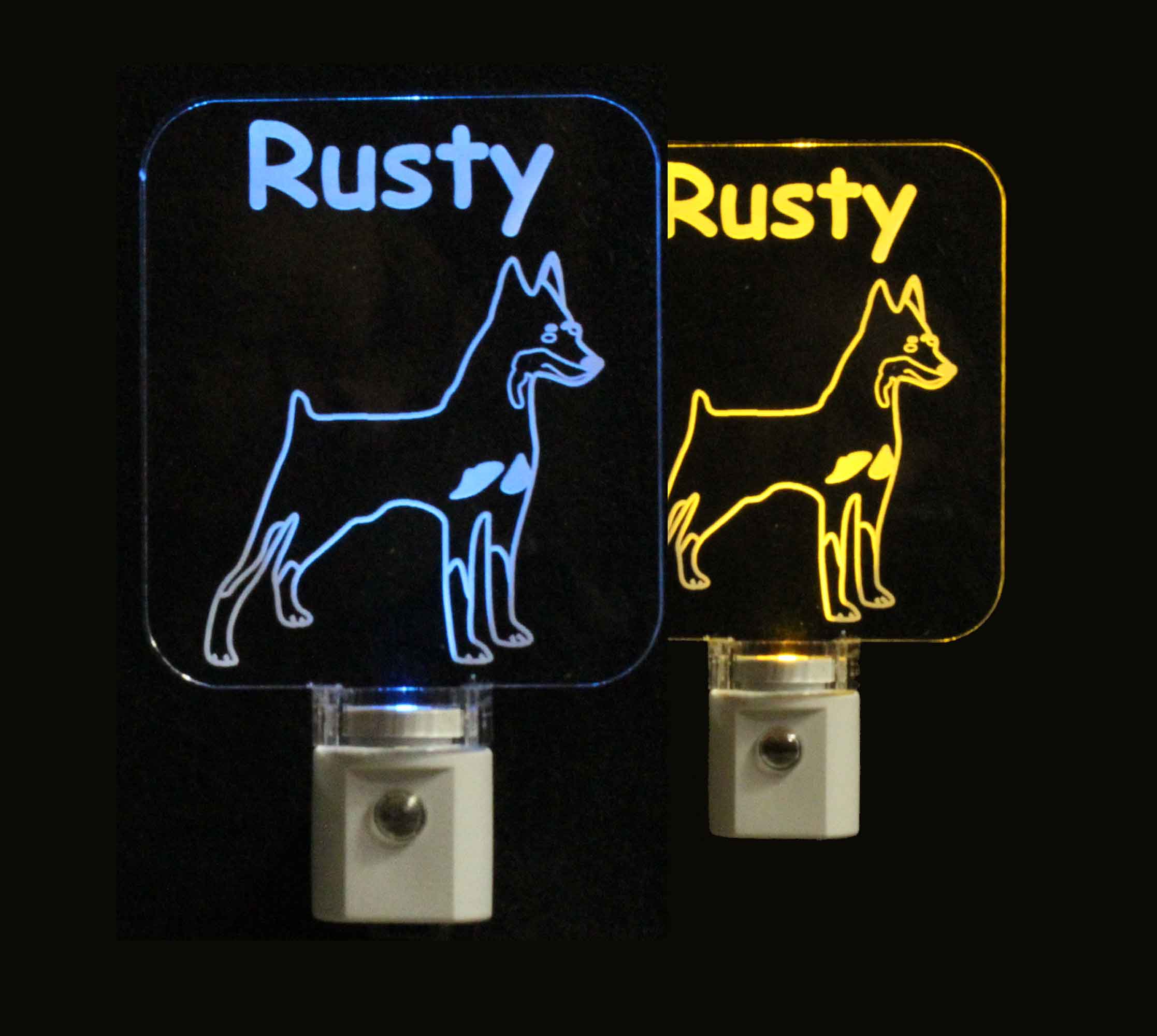 Kids Personalized Miniture Pinscher LED Night Light - Dog Light