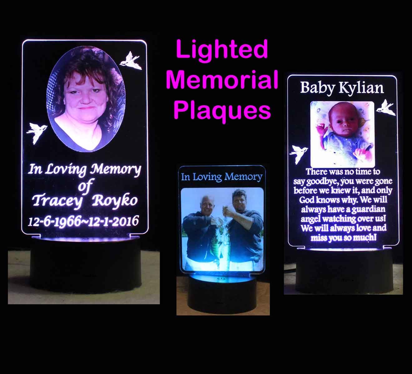 Personalized Lighted Memorial Plaque Photo Night Light