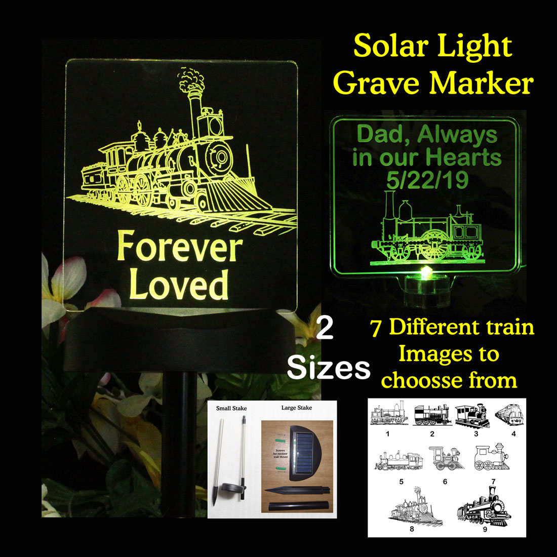 Personalized Train Solar Light