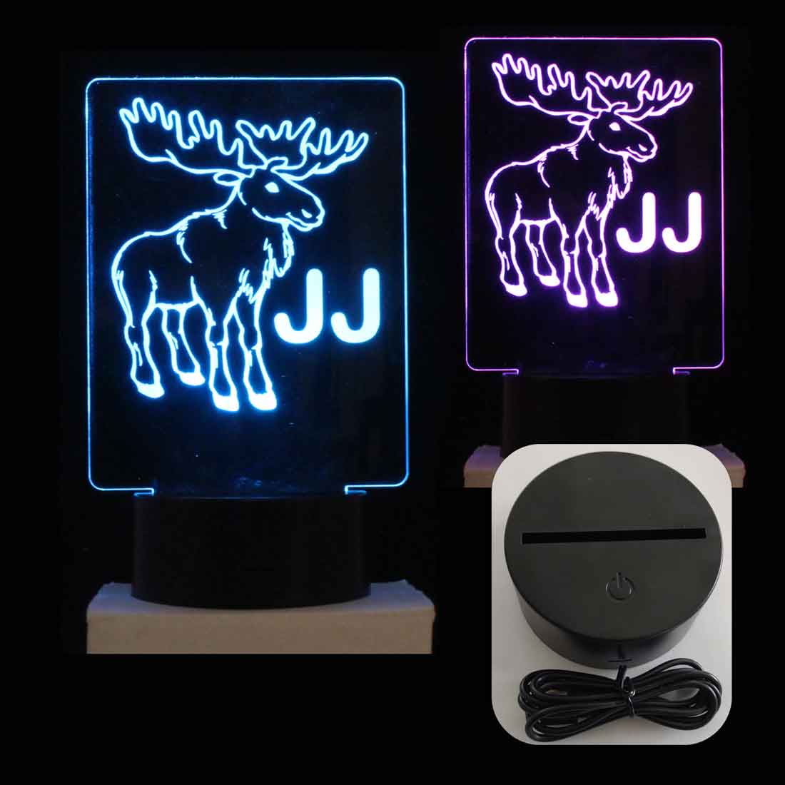 Personalized Moose night light, Name night light, Gift for boys