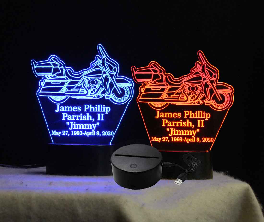Personalized Motorcycle night light Custom USB/110V/240V battery operated