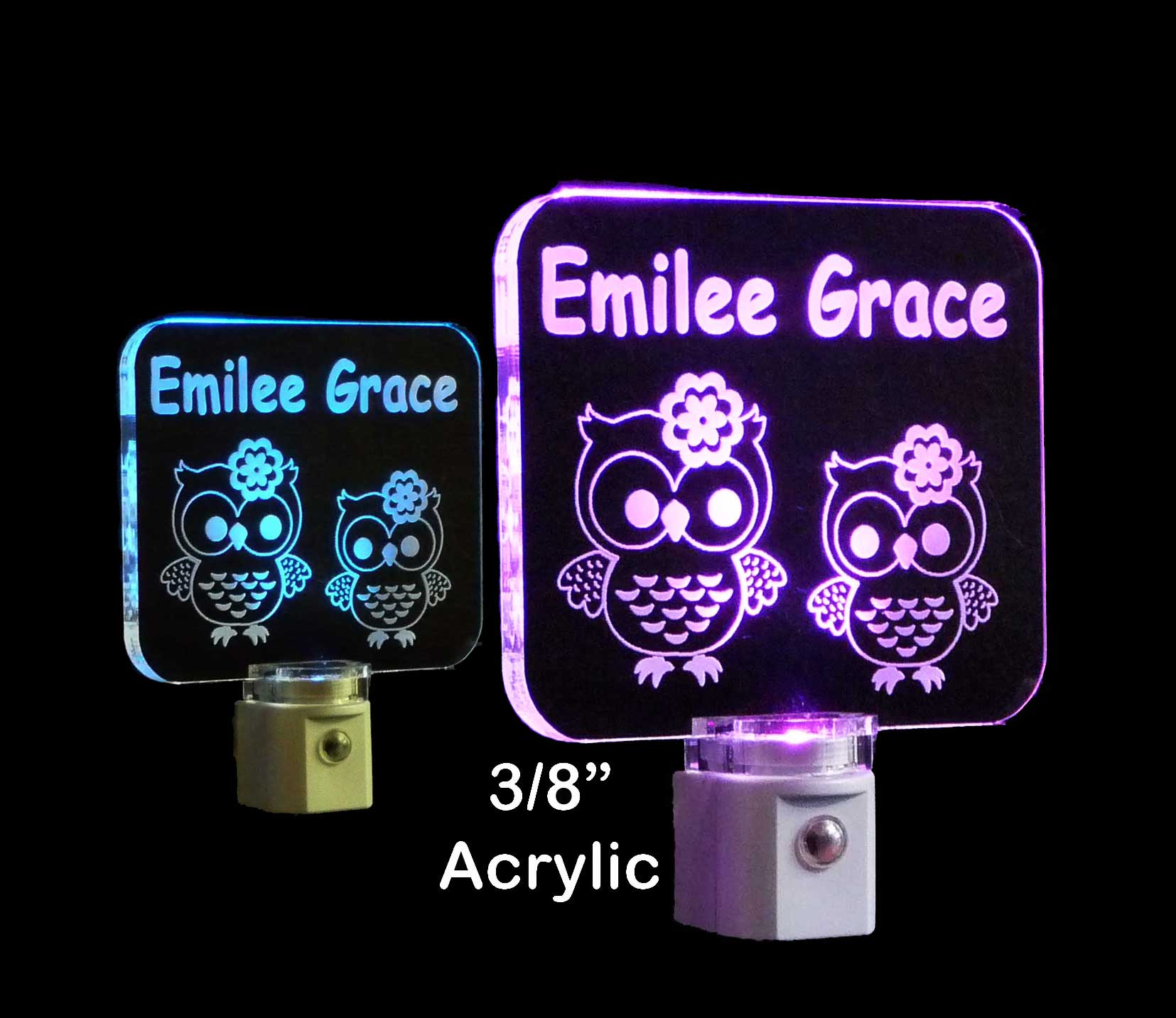 Personalized Kids Owl LED Night Light