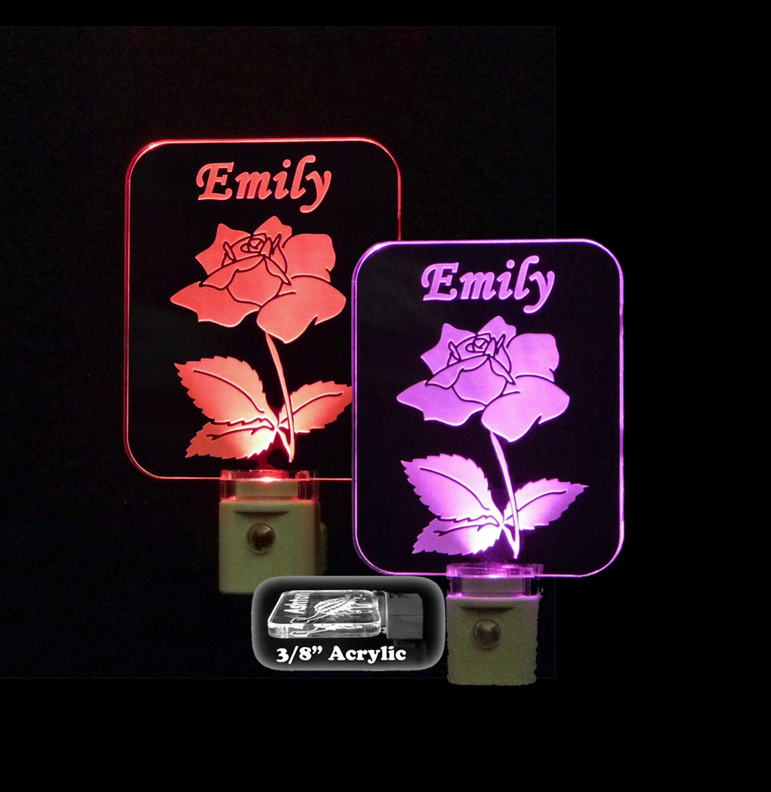 Personalized Rose LED Night Light