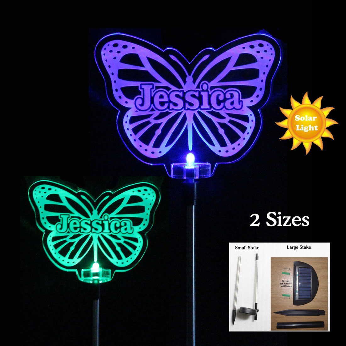 Personalized Butterfly Solar Light