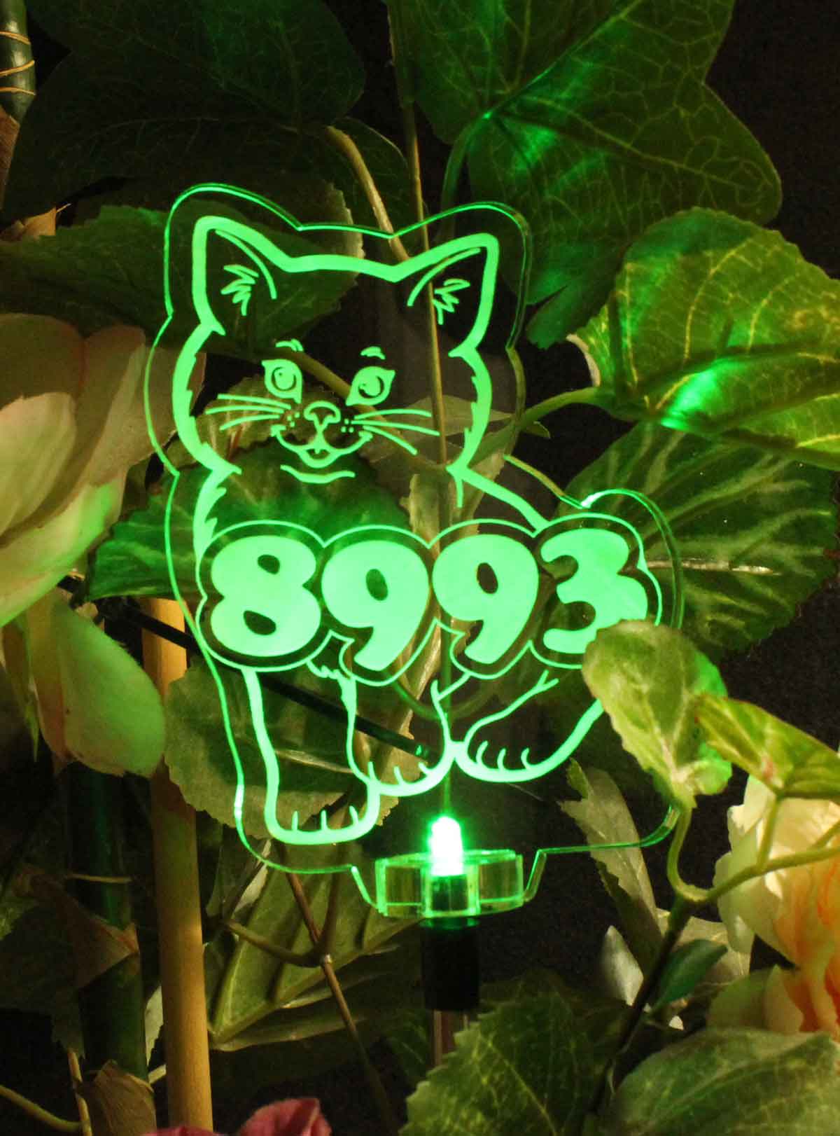 Personalized Kitty Cat Solar Light, Grave Marker, Garden Light