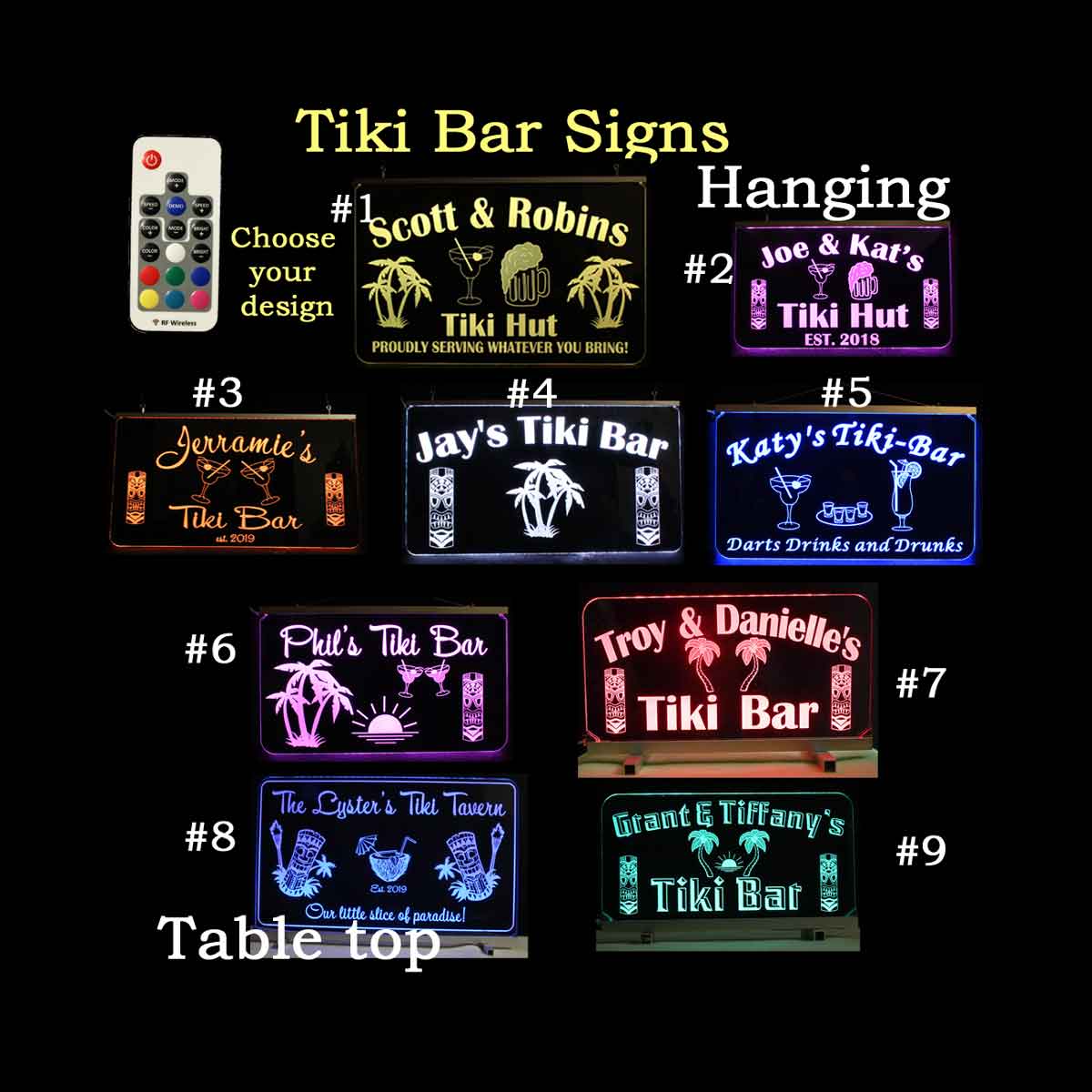Tiki Bar Signs, Personalized LED Neon Sign, Man cave sign