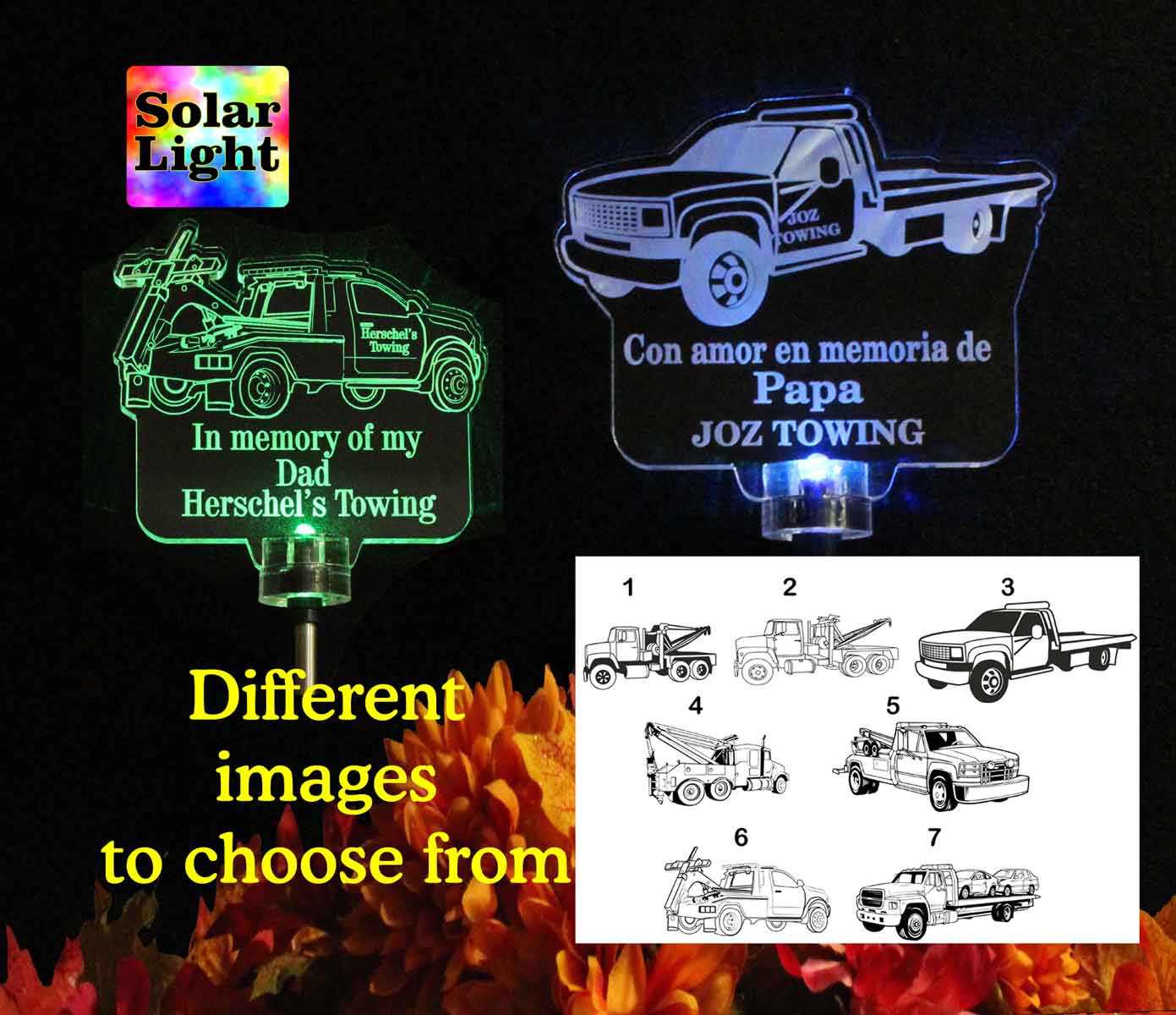 Tow Truck night light, Personalized USB/110V/240V battery operated