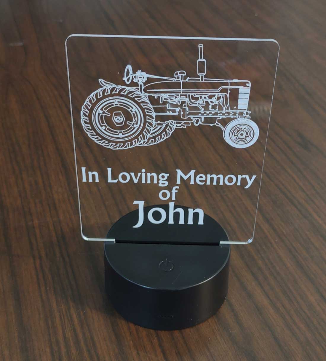 Personalized Tractor sympathy gift LED Light, Gift for him