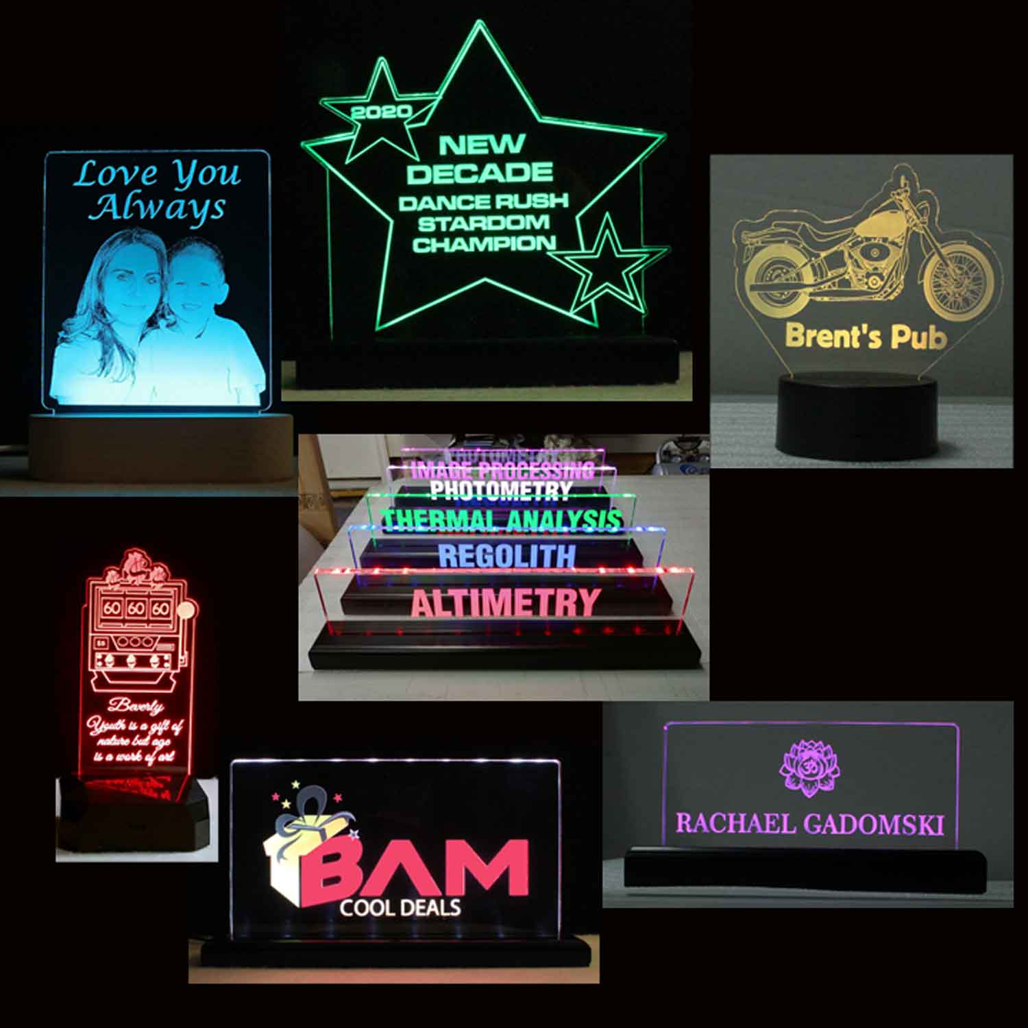 Personalized USB/Battery Memorial Lights, Sympathy gifts, Night Lights, Name plates for desk