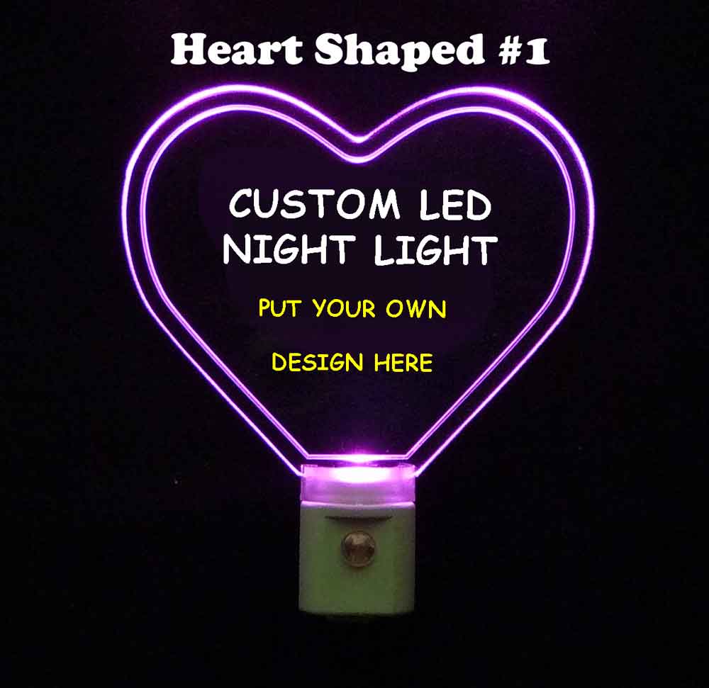 Custom Heart Shaped Night Light - Design your own light