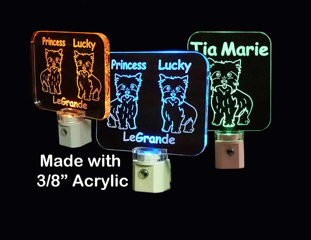 Personalized Yorkie, Yorkshire Terrier, Dog Night Light