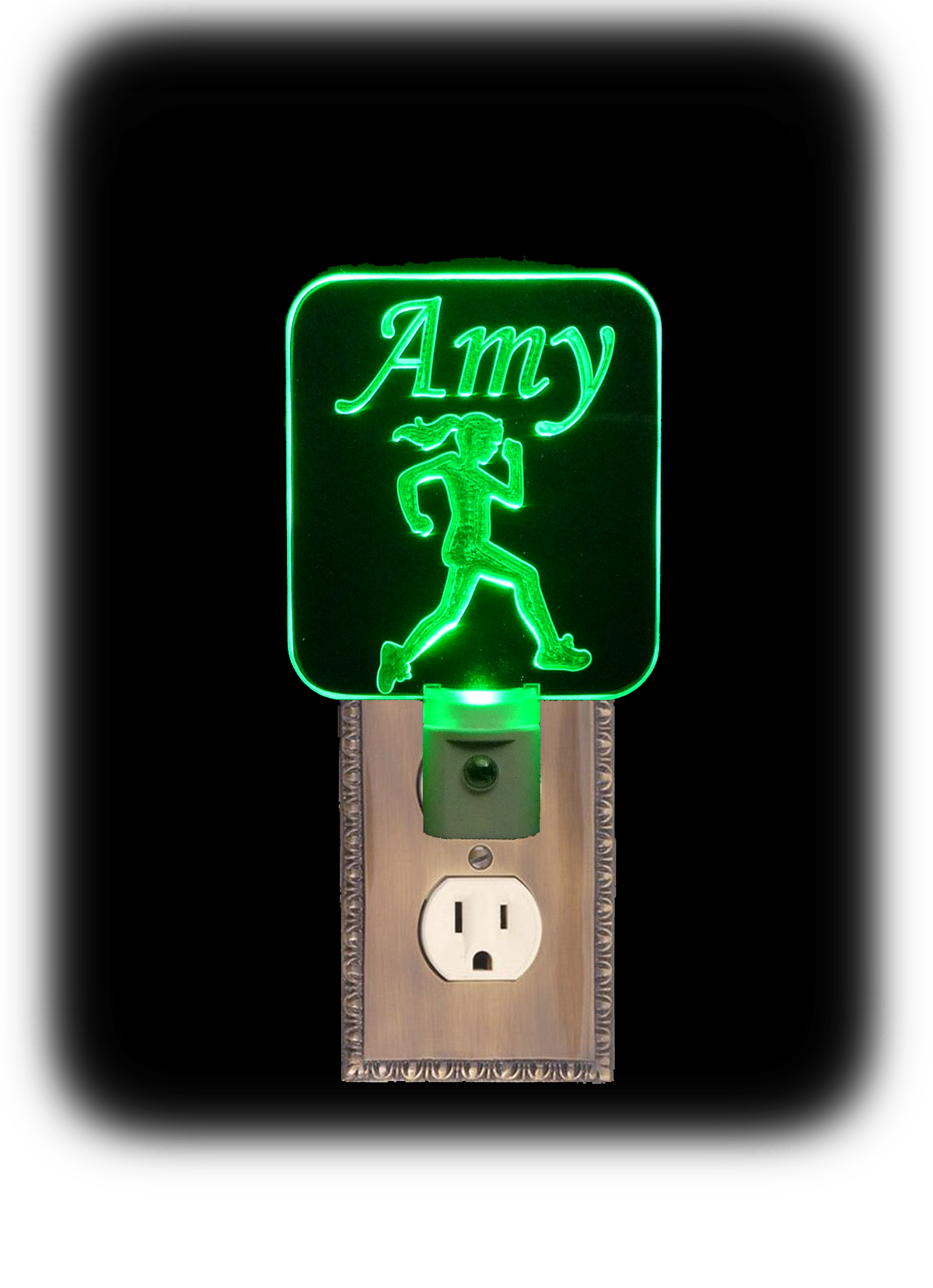 Personalized Girl Woman Runner Sports LED Night Light