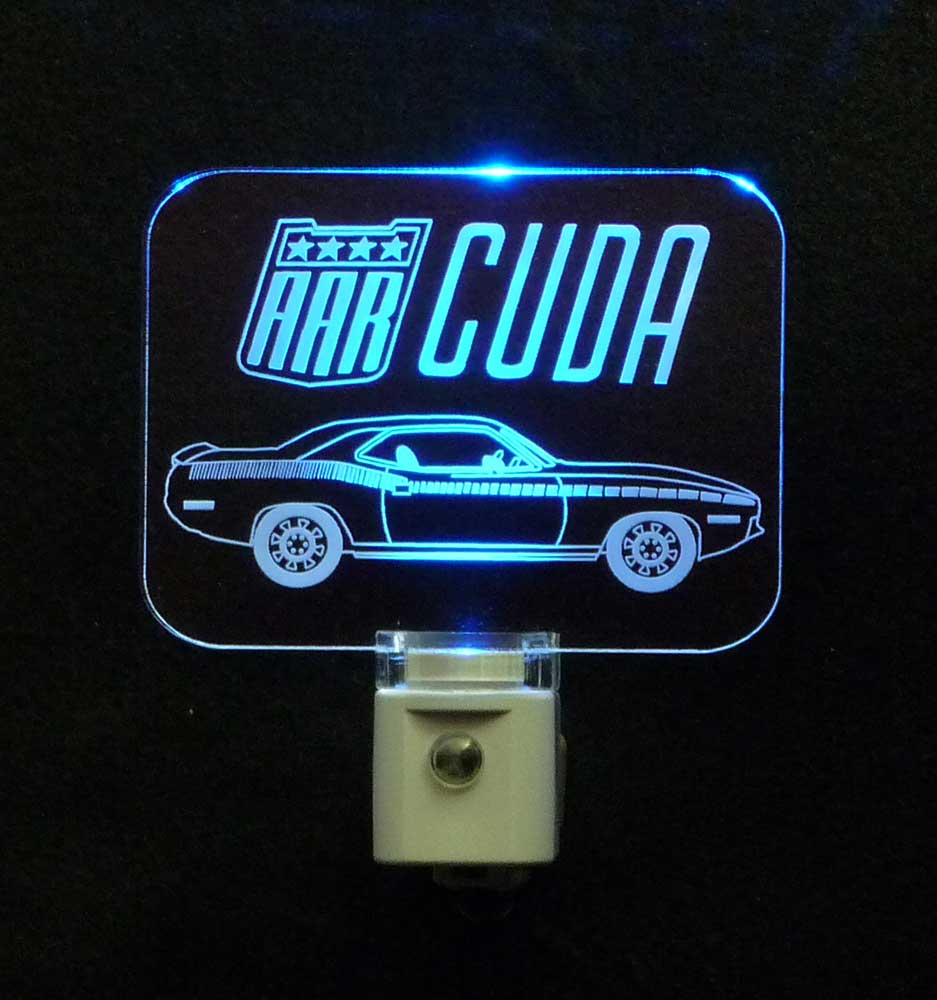 Personalized Plymouth Barracuda Night Light, Cuda night light