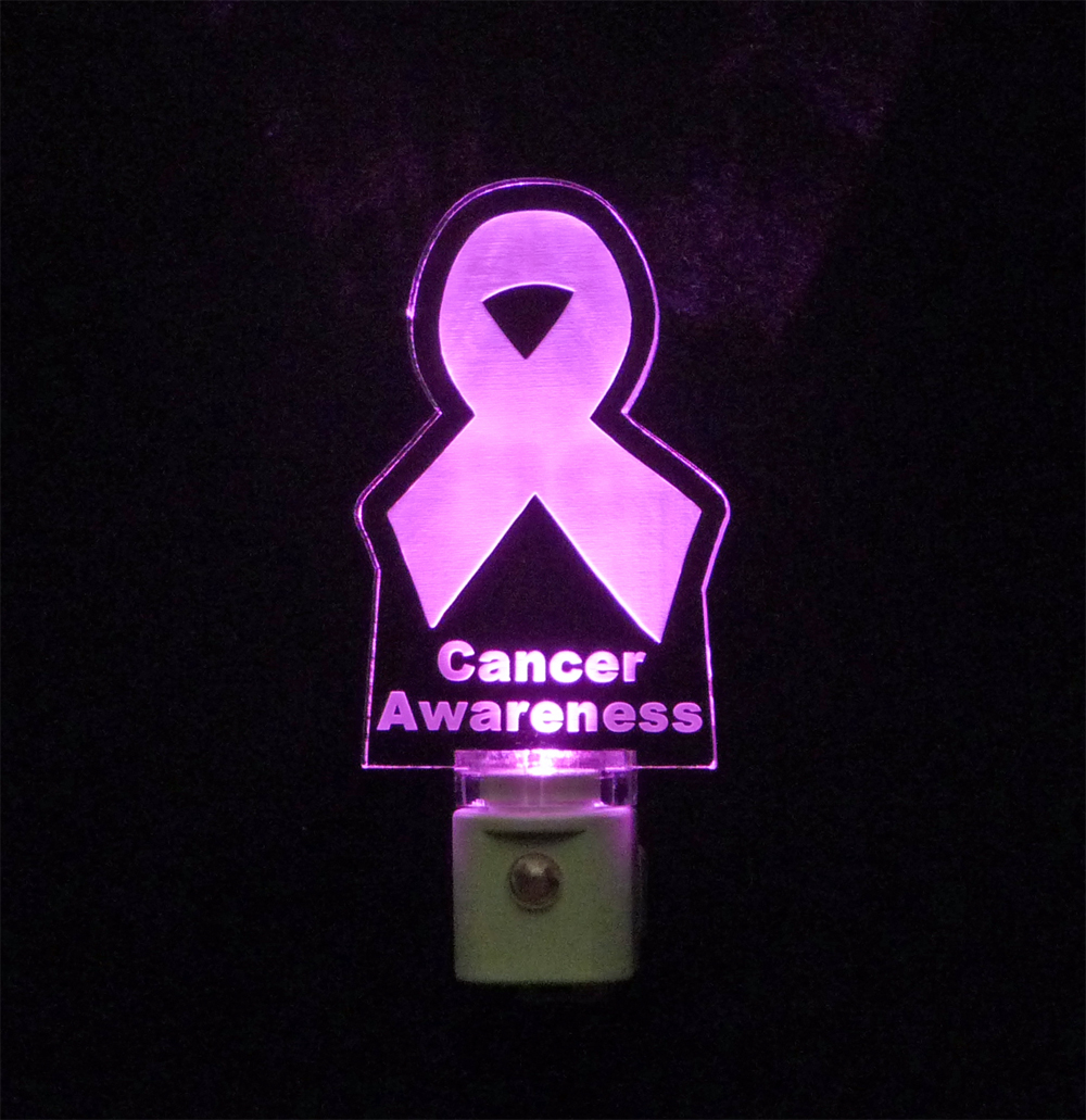Cancer Awareness Ribbon LED Night Light