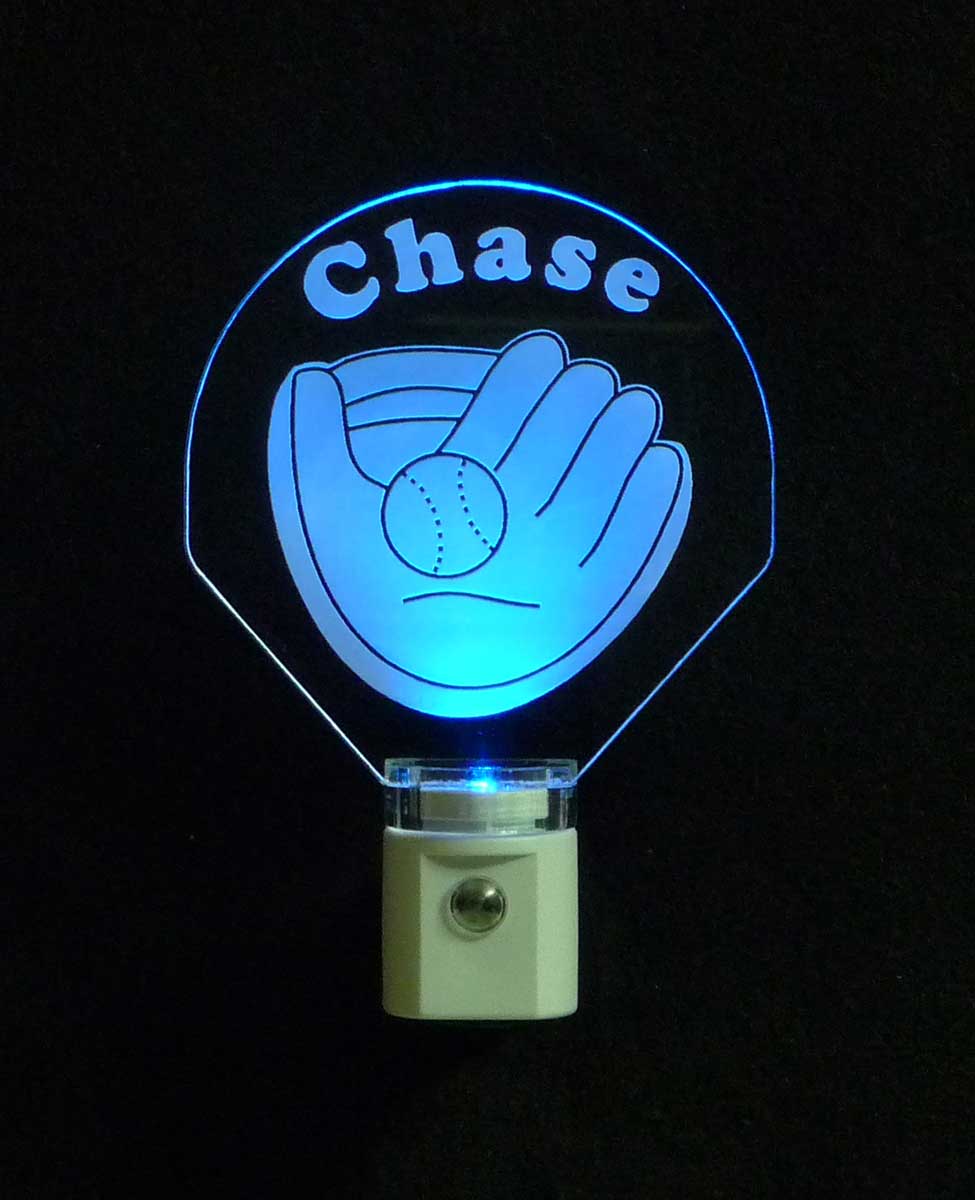 Kids Sports Personalized  Baseball Glove LED Night Light